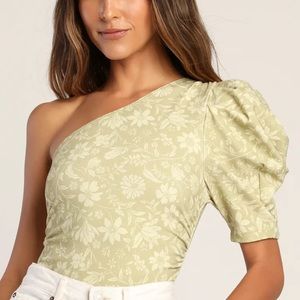 Free People Somethin’ About You Floral Puff Sleeve Bodysuit